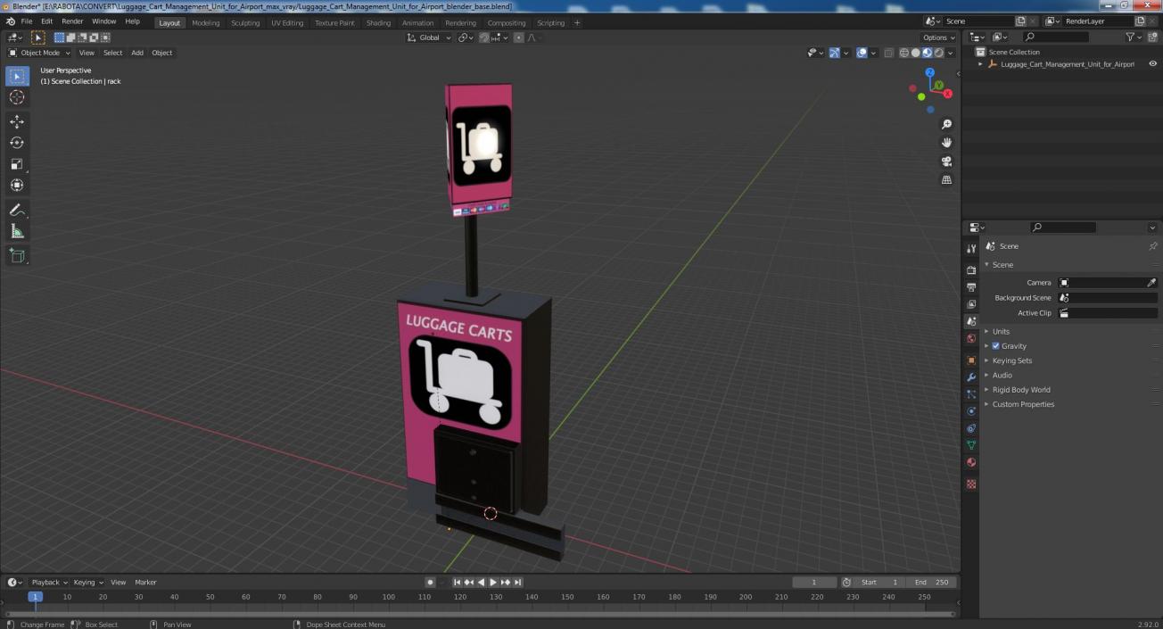 3D model Luggage Cart Management Unit for Airport