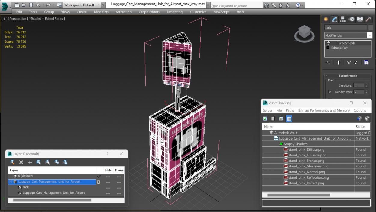 3D model Luggage Cart Management Unit for Airport