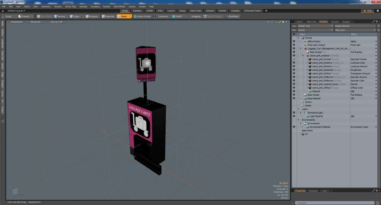 3D model Luggage Cart Management Unit for Airport