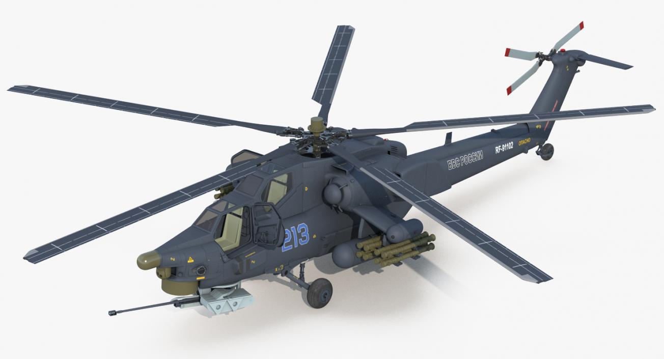 Attack Helicopter MI 28H Havoc Rigged 3D