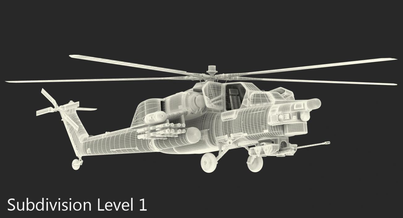 Attack Helicopter MI 28H Havoc Rigged 3D