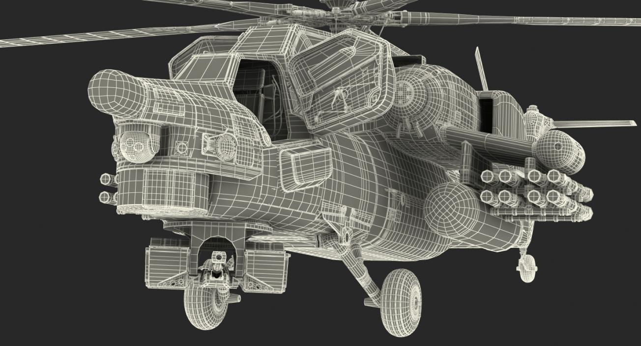 Attack Helicopter MI 28H Havoc Rigged 3D