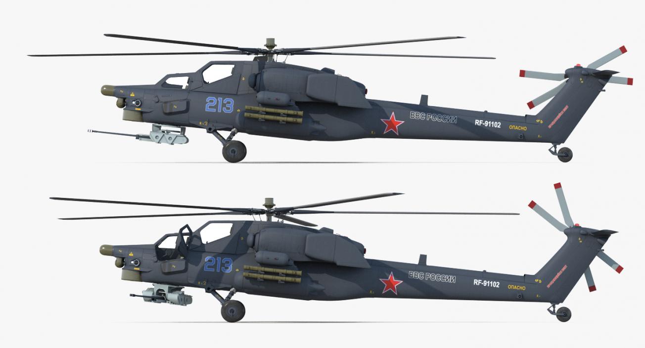 Attack Helicopter MI 28H Havoc Rigged 3D