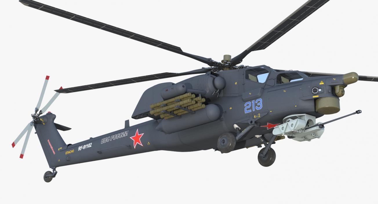 Attack Helicopter MI 28H Havoc Rigged 3D