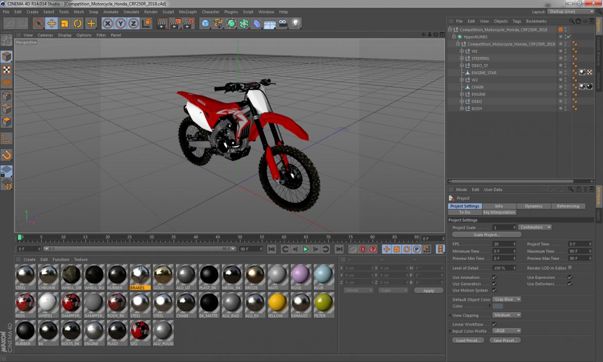 3D Competition Motorcycle Honda CRF250R 2018