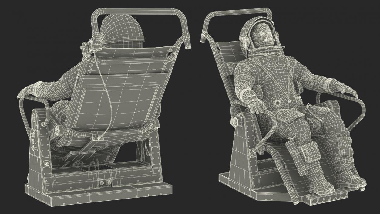 NASA Astronaut in a Training Chair 3D model