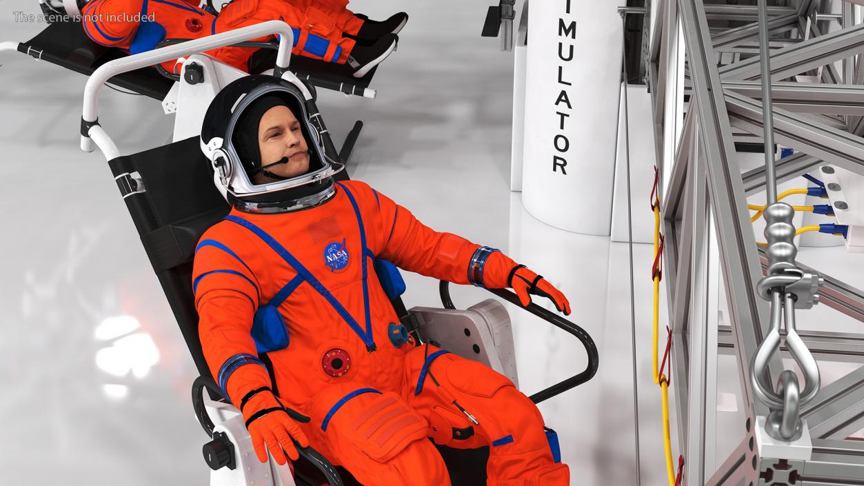 NASA Astronaut in a Training Chair 3D model