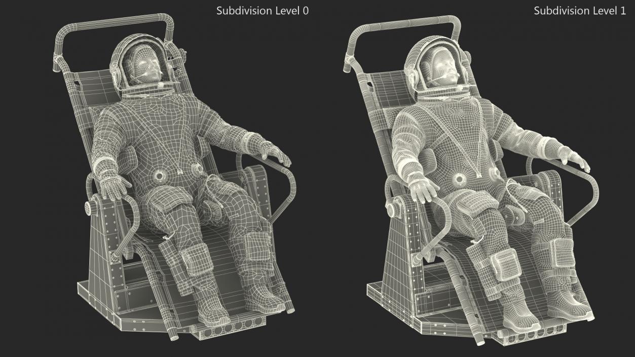 NASA Astronaut in a Training Chair 3D model