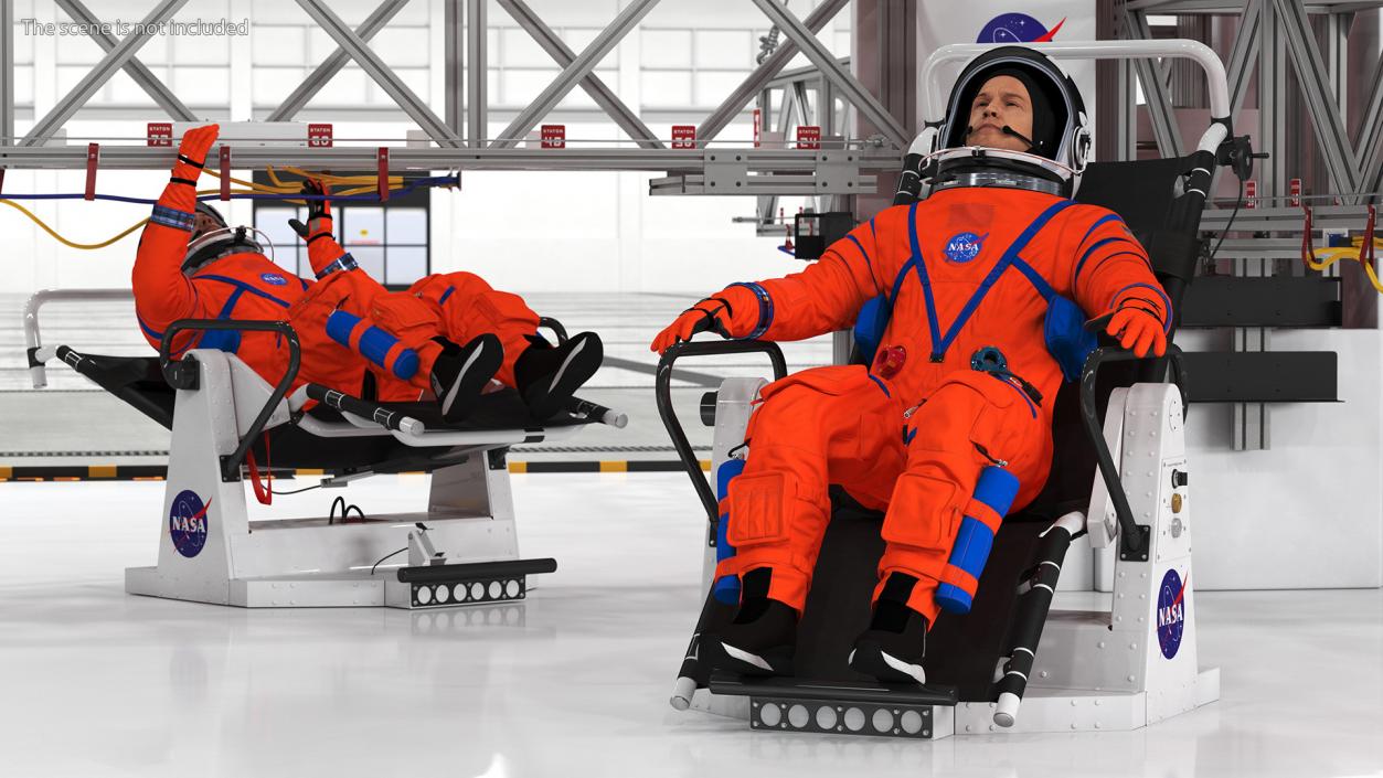 NASA Astronaut in a Training Chair 3D model