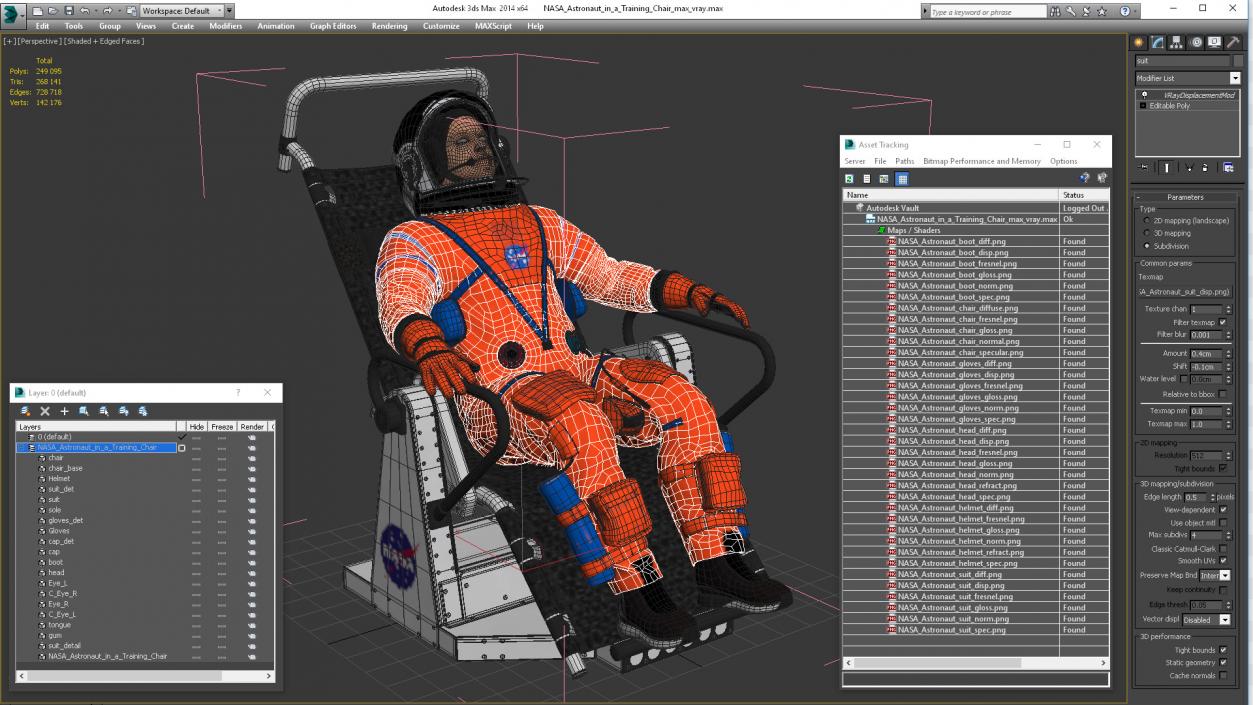 NASA Astronaut in a Training Chair 3D model