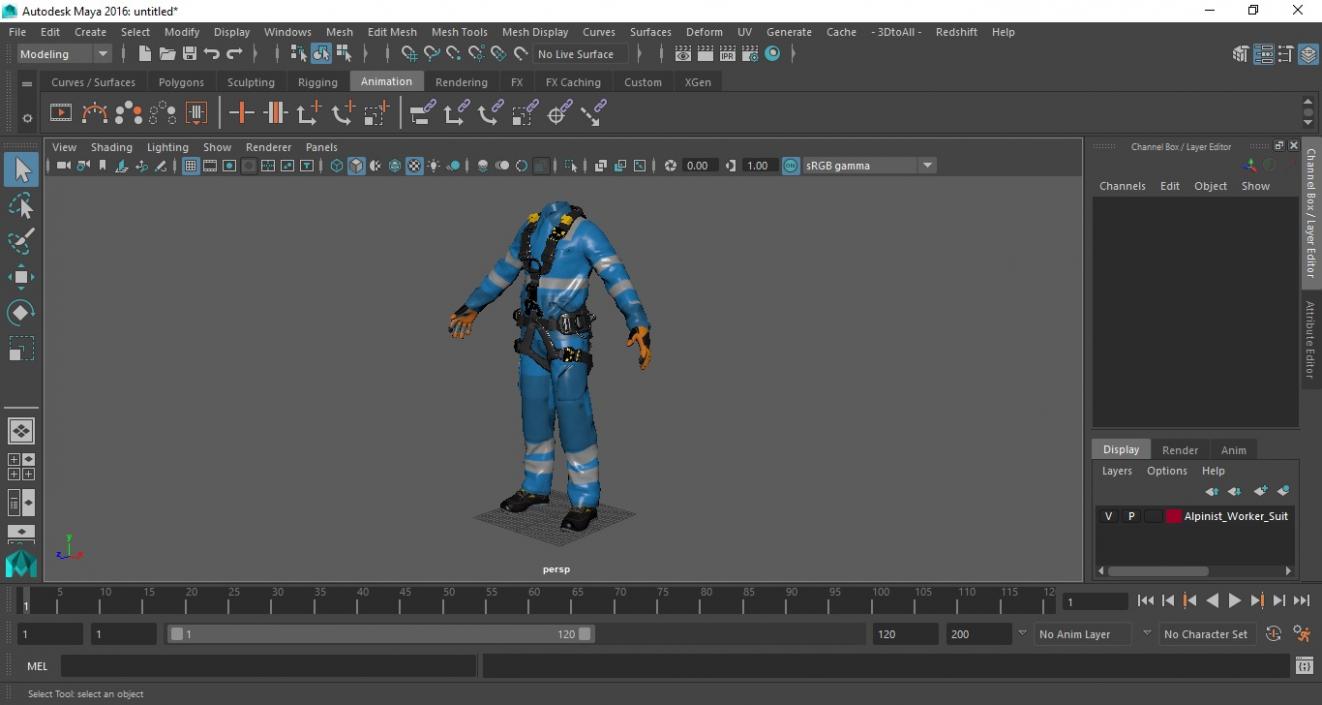 3D model Alpinist Worker Suit