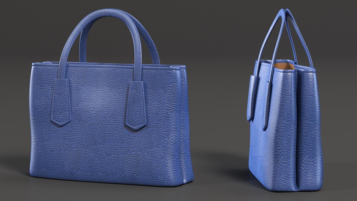 Women Leather Bag Blue 3D