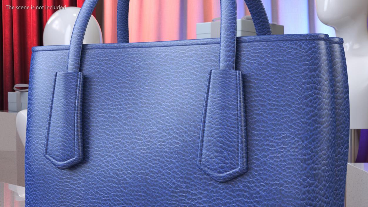 Women Leather Bag Blue 3D