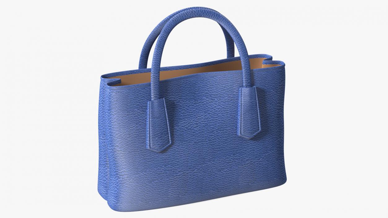 Women Leather Bag Blue 3D