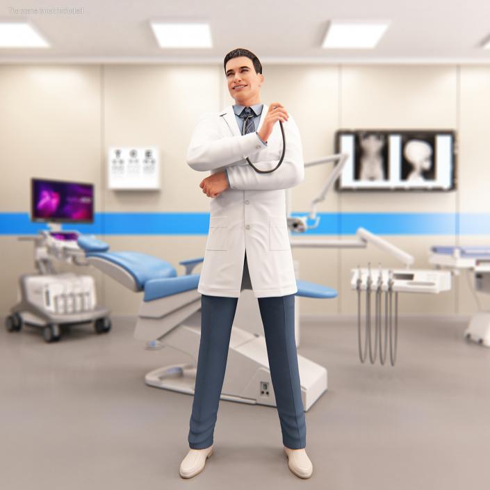 3D Male Doctor Rigged model