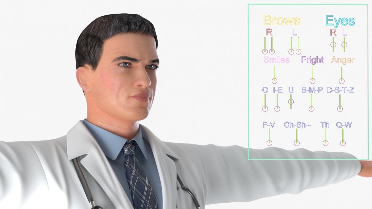 3D Male Doctor Rigged model