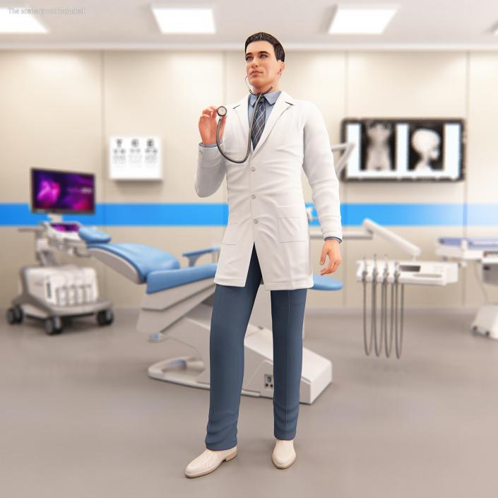 3D Male Doctor Rigged model