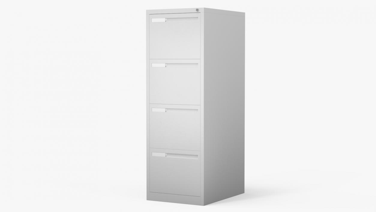 3D Filing Cabinet 4 Drawer Grey model