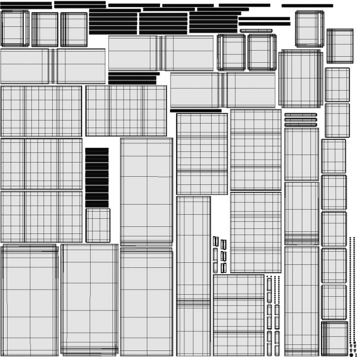 3D Filing Cabinet 4 Drawer Grey model