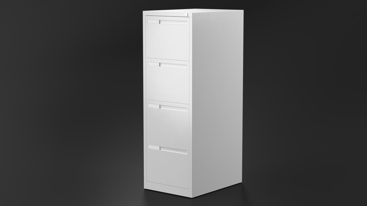 3D Filing Cabinet 4 Drawer Grey model