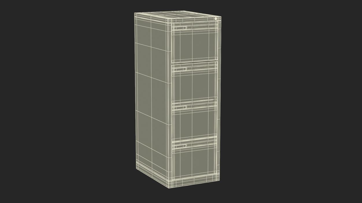 3D Filing Cabinet 4 Drawer Grey model