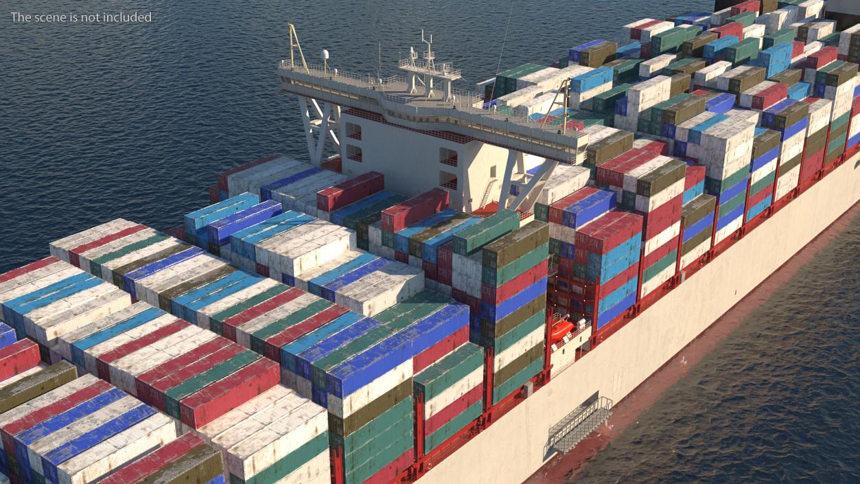 3D model Loaded Ultra Large Container Vessel