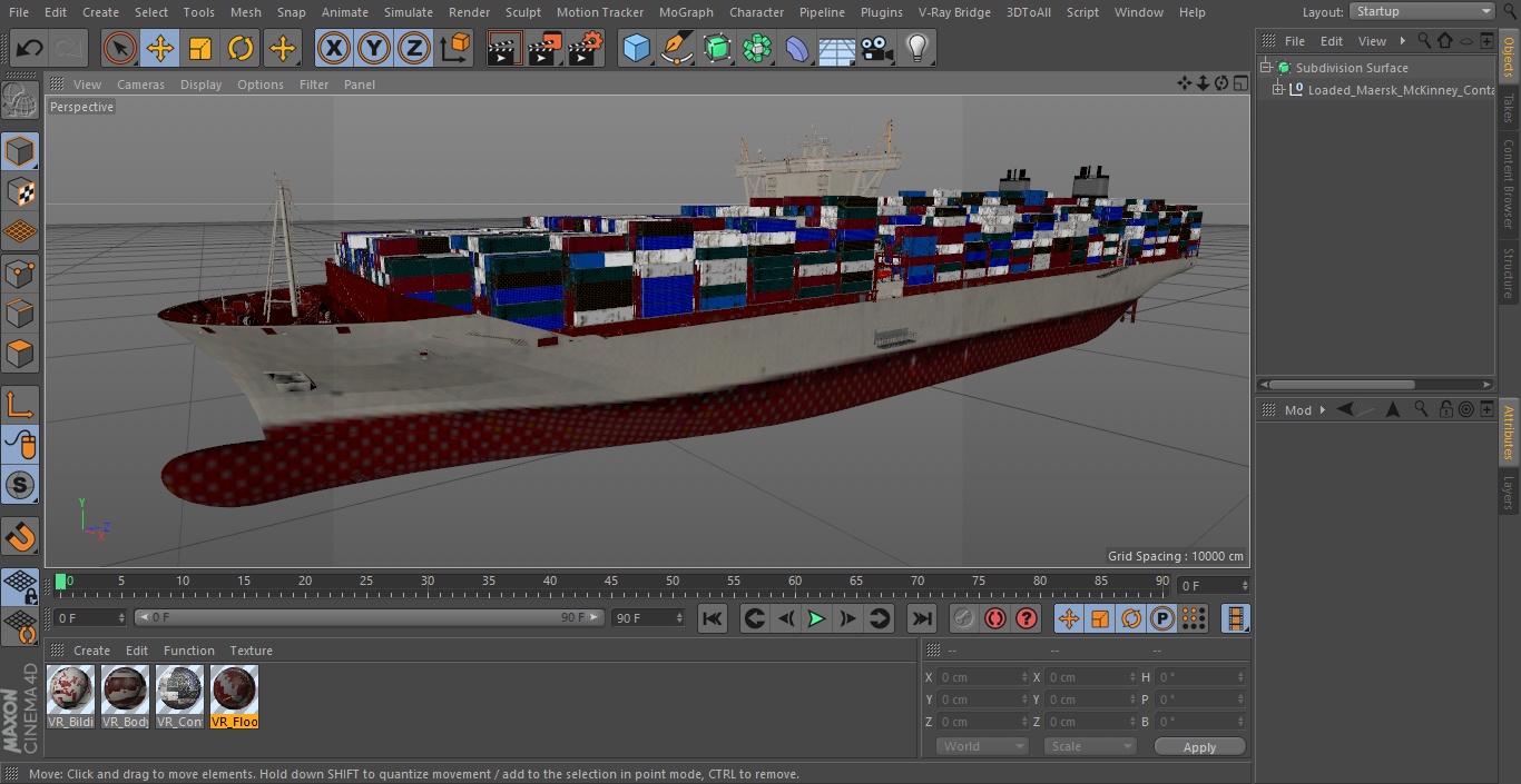 3D model Loaded Ultra Large Container Vessel