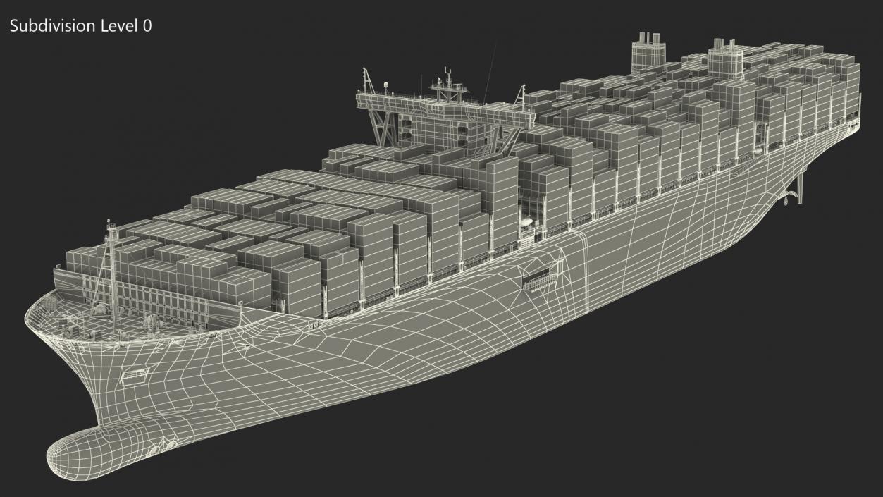 3D model Loaded Ultra Large Container Vessel