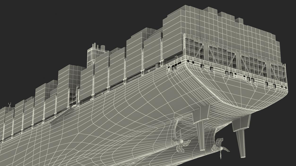 3D model Loaded Ultra Large Container Vessel