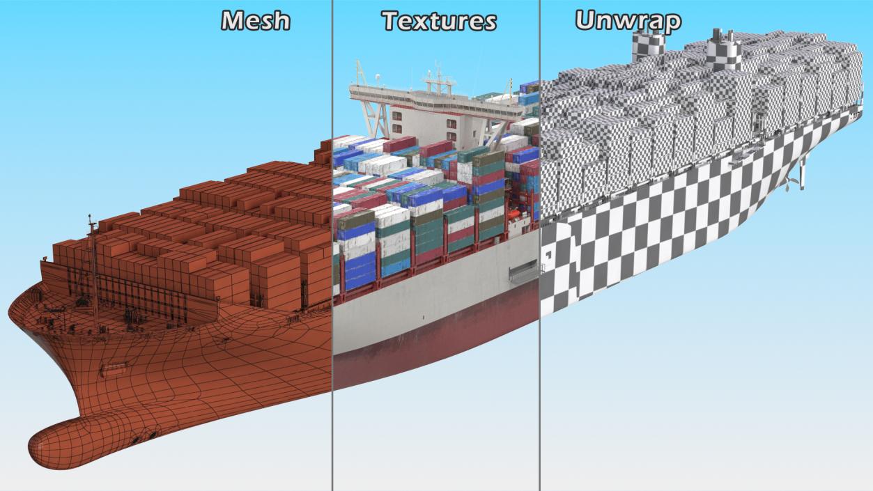 3D model Loaded Ultra Large Container Vessel