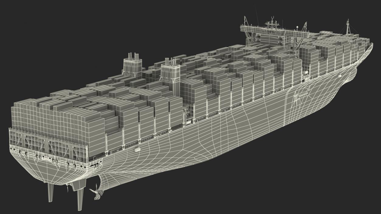 3D model Loaded Ultra Large Container Vessel