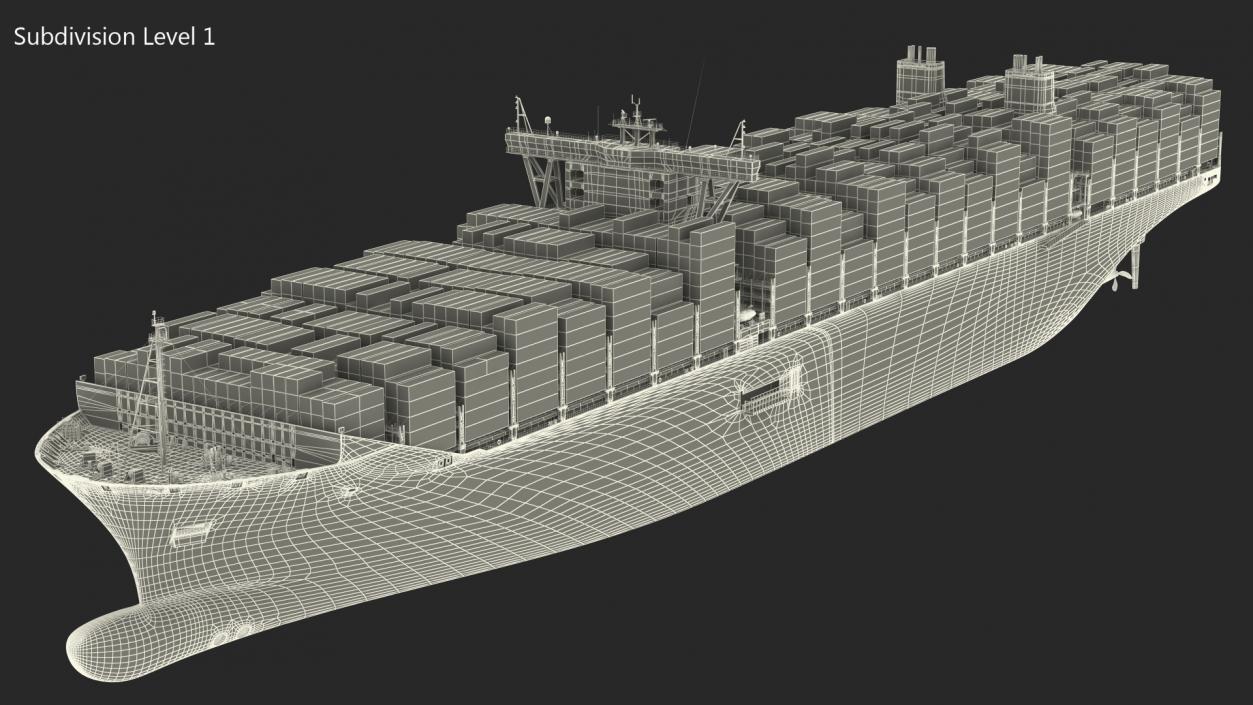 3D model Loaded Ultra Large Container Vessel