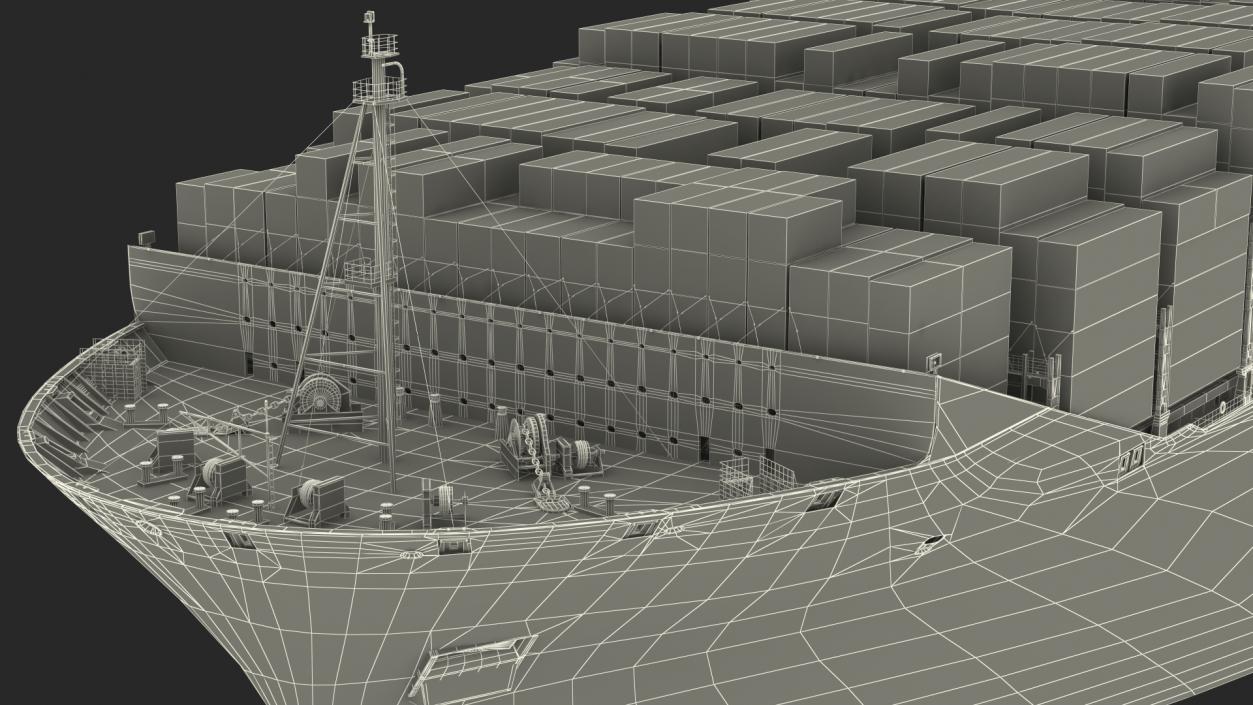 3D model Loaded Ultra Large Container Vessel