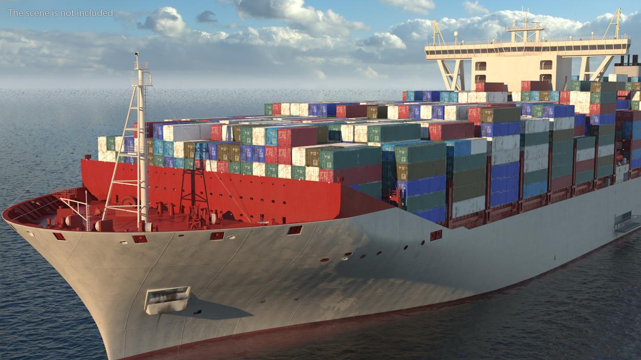 3D model Loaded Ultra Large Container Vessel