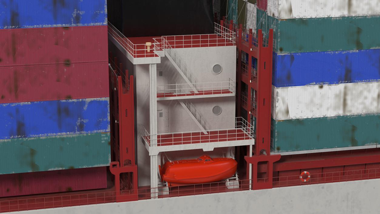 3D model Loaded Ultra Large Container Vessel