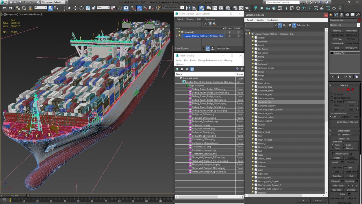 3D model Loaded Ultra Large Container Vessel