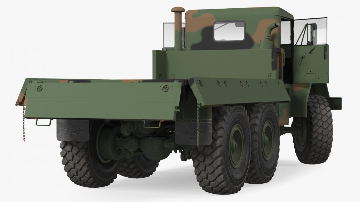 3D M939 Military Cargo Truck Green Rigged model