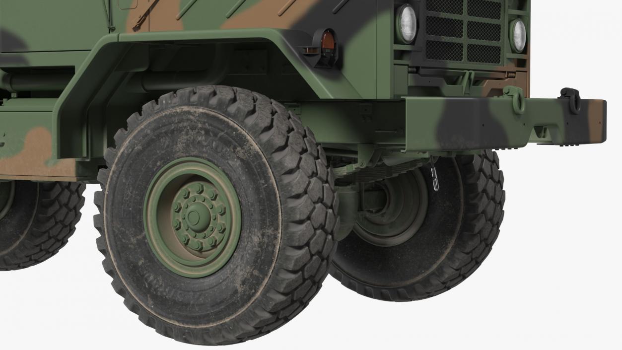 3D M939 Military Cargo Truck Green Rigged model