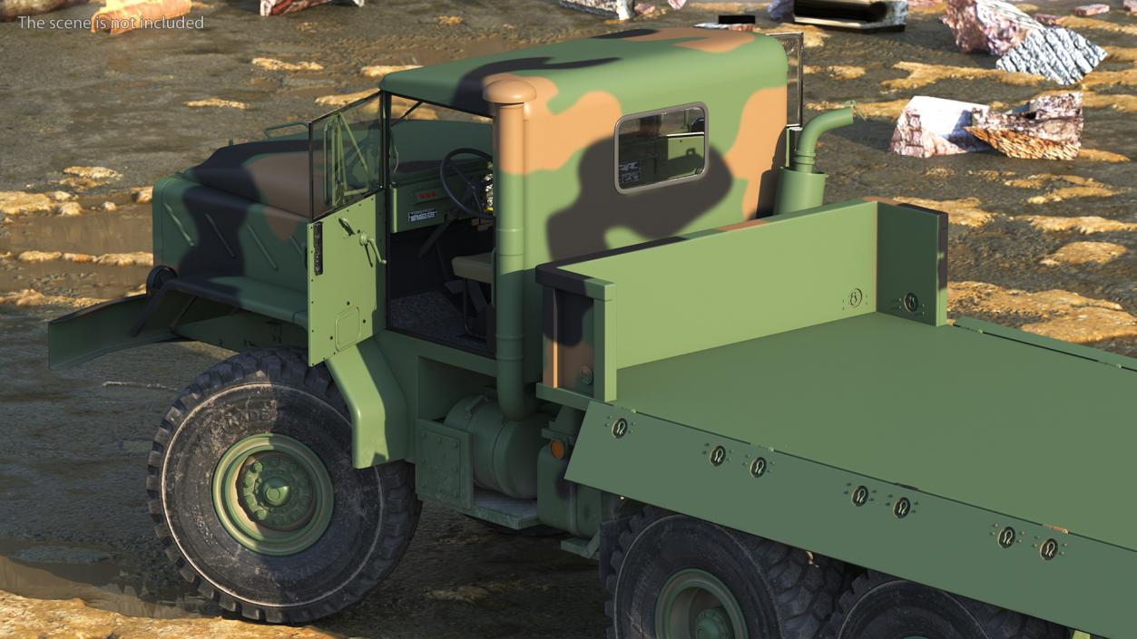 3D M939 Military Cargo Truck Green Rigged model