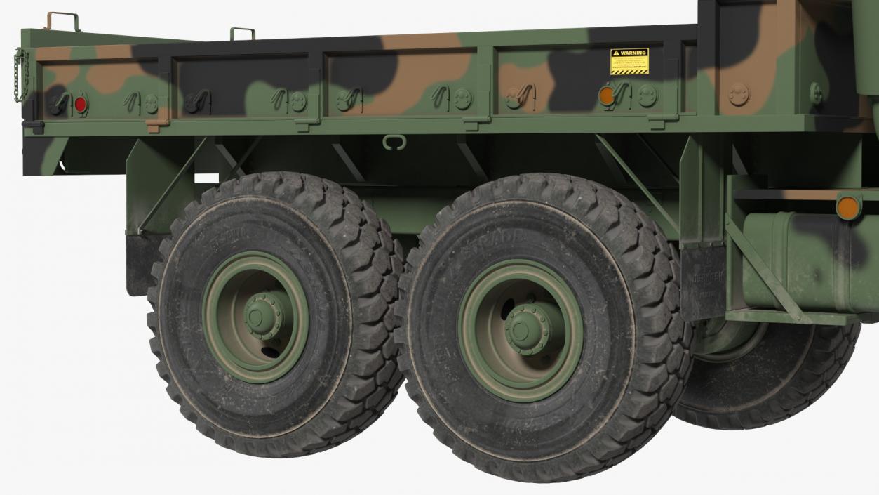 3D M939 Military Cargo Truck Green Rigged model