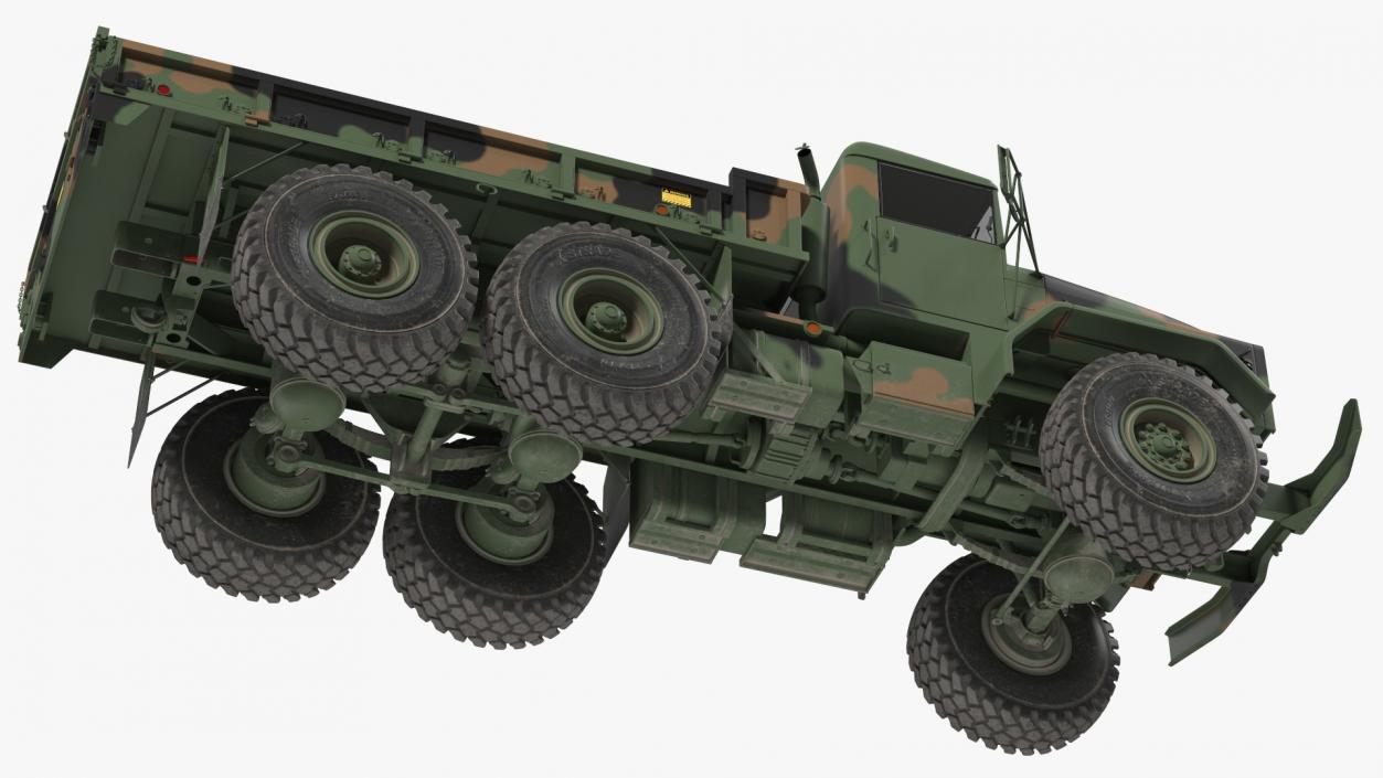 3D M939 Military Cargo Truck Green Rigged model