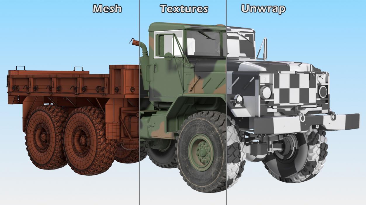 3D M939 Military Cargo Truck Green Rigged model