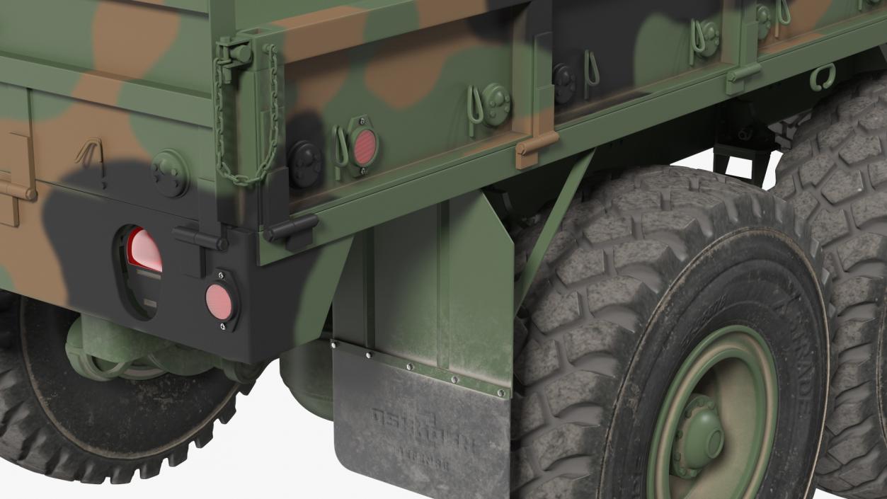 3D M939 Military Cargo Truck Green Rigged model