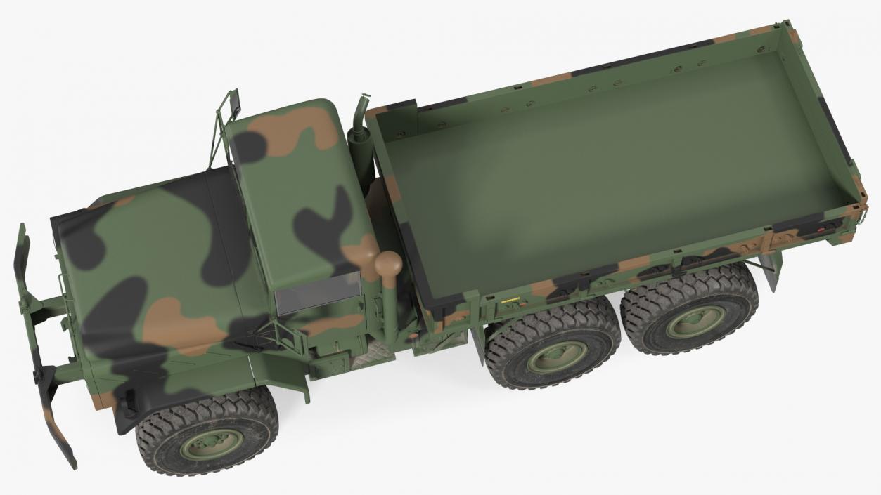 3D M939 Military Cargo Truck Green Rigged model