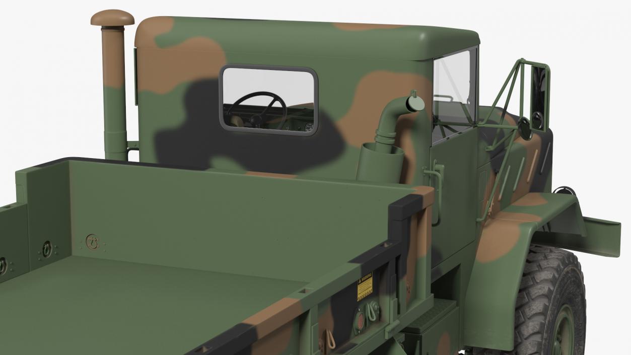 3D M939 Military Cargo Truck Green Rigged model