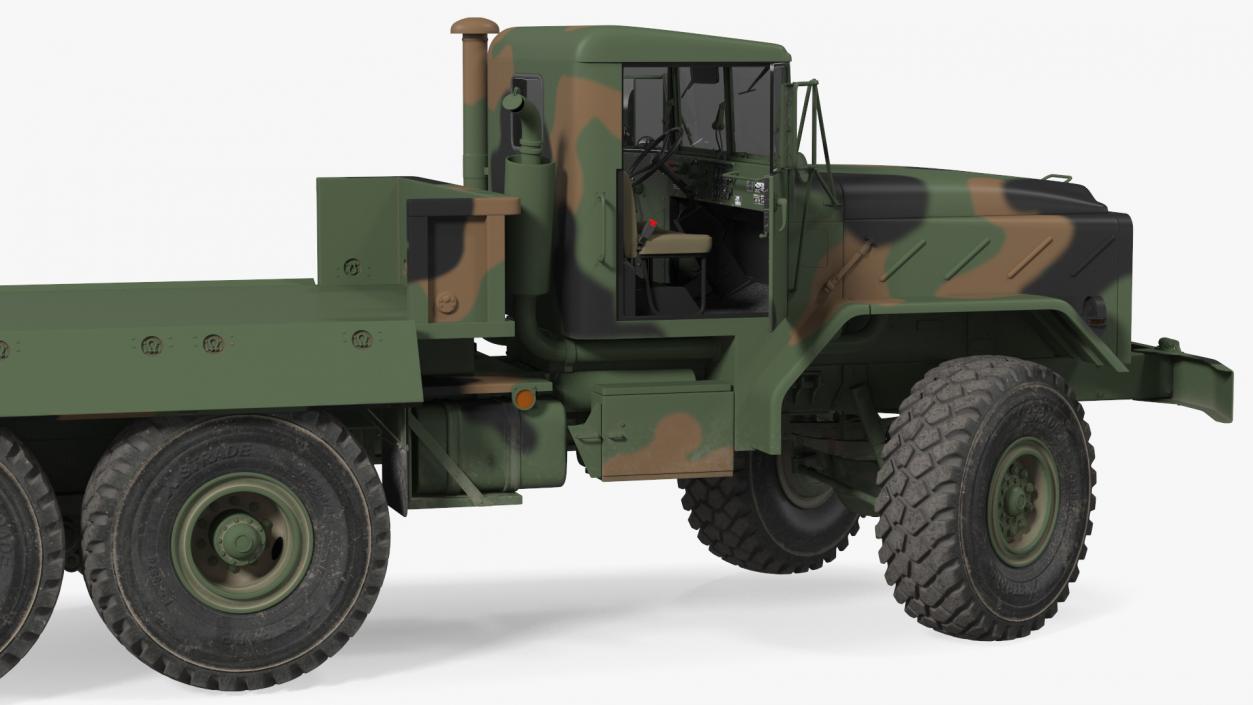 3D M939 Military Cargo Truck Green Rigged model