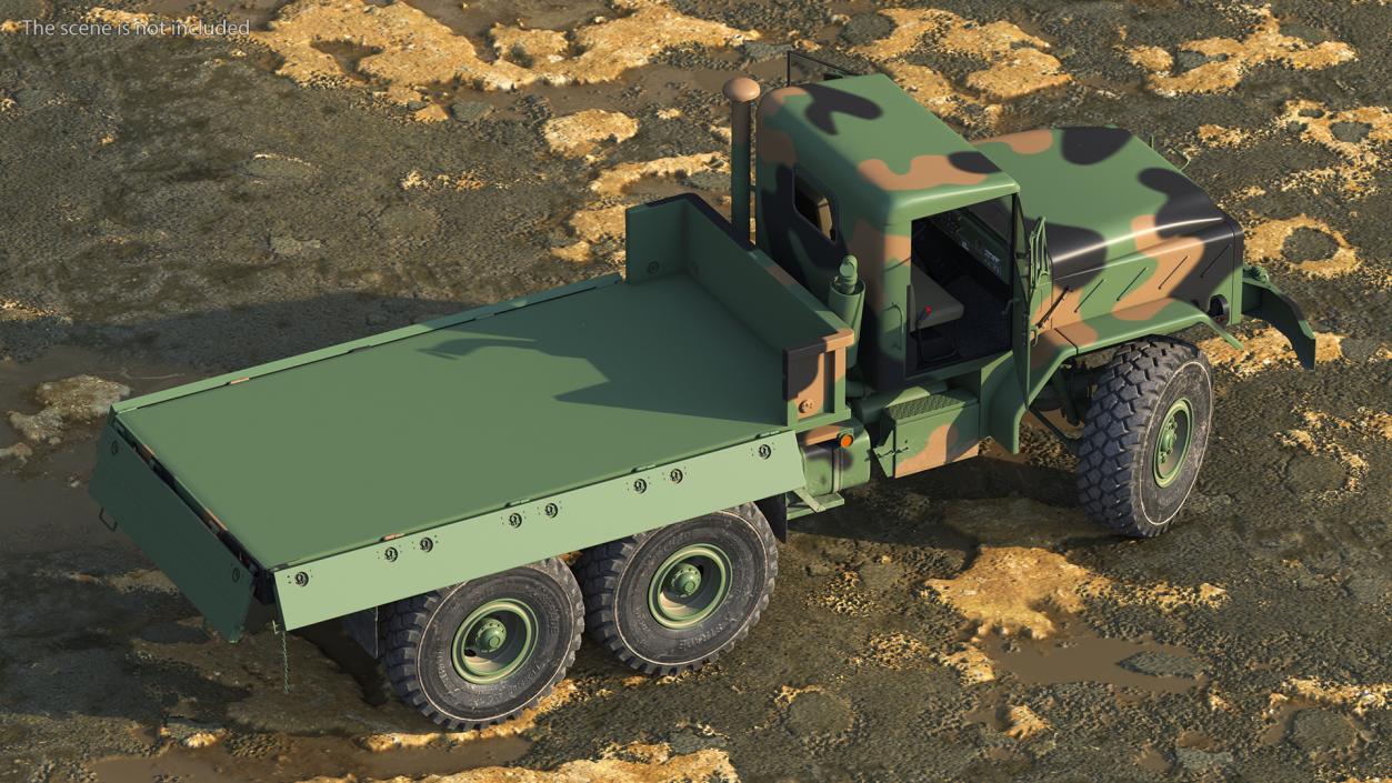 3D M939 Military Cargo Truck Green Rigged model