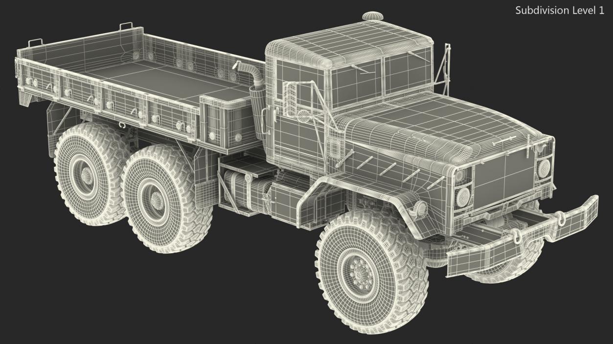 3D M939 Military Cargo Truck Green Rigged model