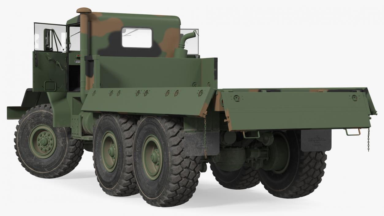 3D M939 Military Cargo Truck Green Rigged model