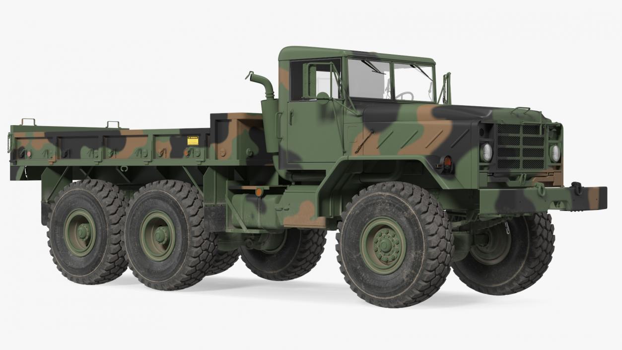 3D M939 Military Cargo Truck Green Rigged model